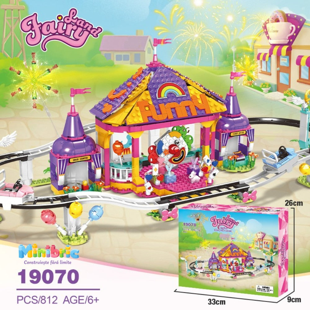 Set de Constructie cu Piese Tip Blocuri Jucarie Constructie MiniBric Circus Roller