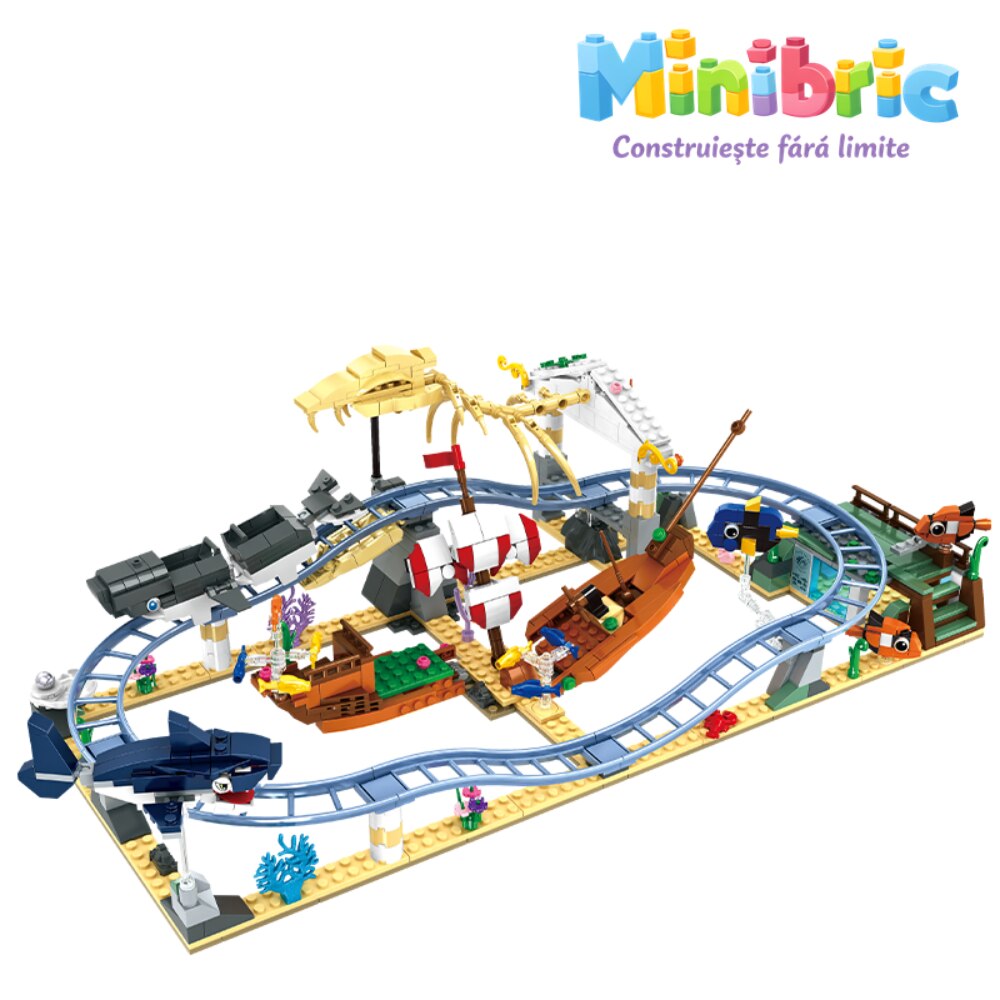 Set de Constructie cu Piese Tip Blocuri Constructie MiniBric Ocean Roller Coaster Adventure